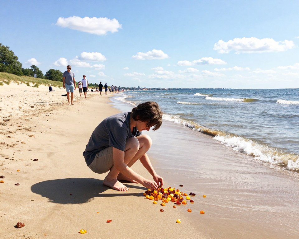 jak zbierać bursztyn plaża Gdańsk